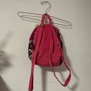 Preloved kids pink sequence unicorn backpack